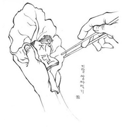 지랄 쌈싸먹기 쌈 싸먹기 지랄한다 풍년 만화 그림 지랄고기 고기 지랄쌈