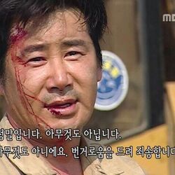 정말입니다 아무것도 아닙니다 아니에요 번거로움을 드려 죄송합니다 피흘리면서