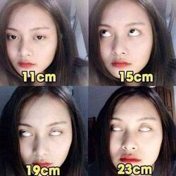 사이즈 여자 표정 변화 11cm 15cm 19cm 23cm