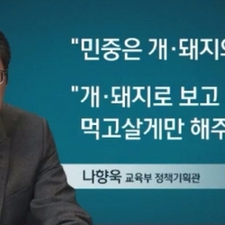 민중은 개돼지와 같다 먹고살게만 해주면 된다 교육부 정책기획관 국민 개돼지