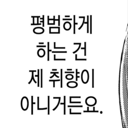 평범하게 하는건 취향이 아니거든요