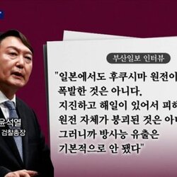 윤석열 일본 후쿠시마 원전 폭발 아냐 방사능 유출 없다 망언 대통령