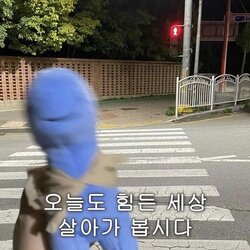 오늘도 힘든 세상 살아가 봅시다 횡단보도 빨간불 잼미니